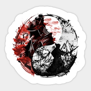 Yin e yang samurai Sticker